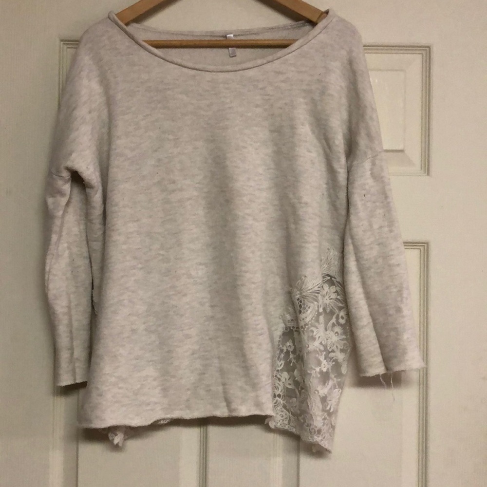Pink Blush Medium Heather Cream Sweatshirt